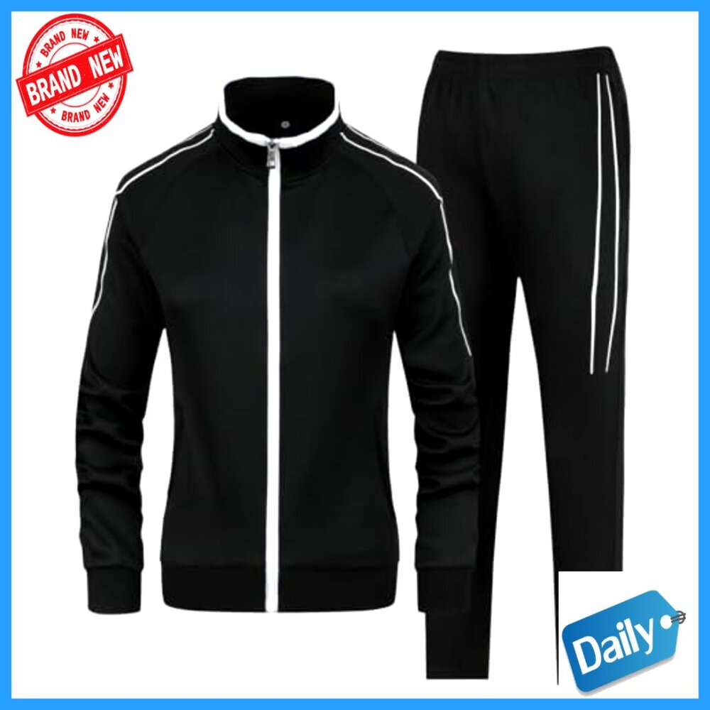 Large Polyester Tracksuit Full Zip Jacket Jogger … - image 2